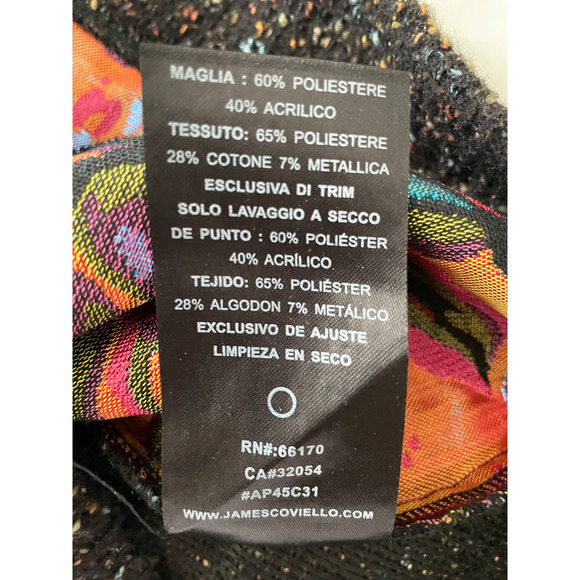 Anthropologie James Coviello Womens Brocade Floral Sweater Top Size XS Black - Picture 5 of 7